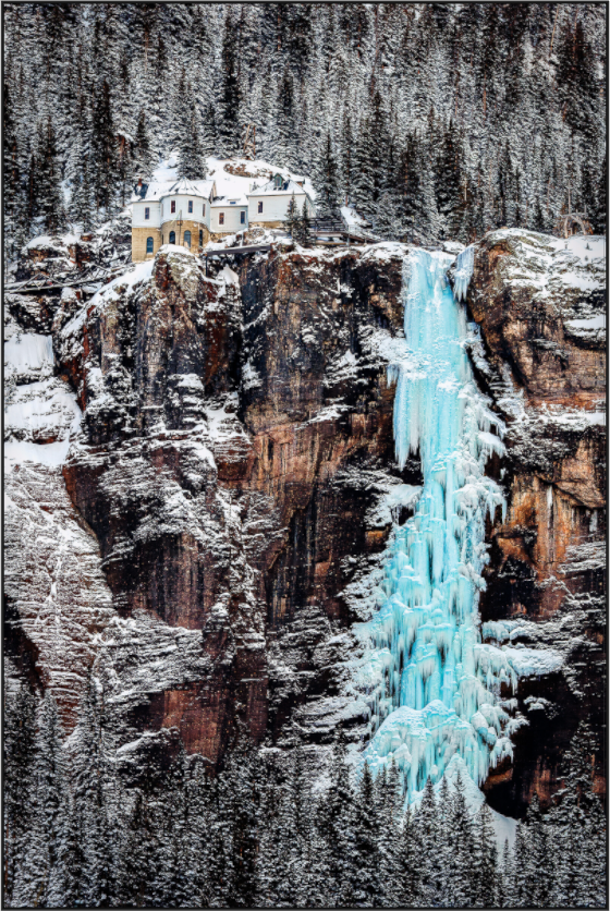Framed photograph Bridal Veil Falls Telluride
