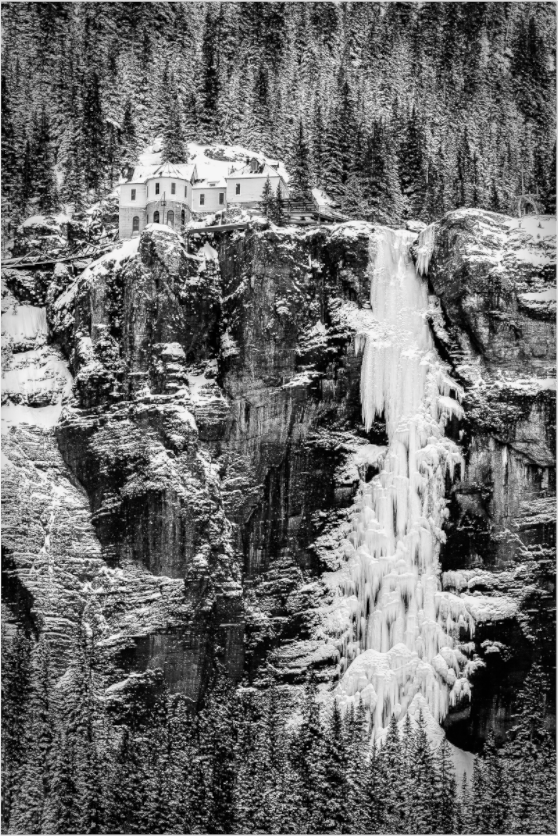 Framed fine art image of bridal veil falls in telluride co