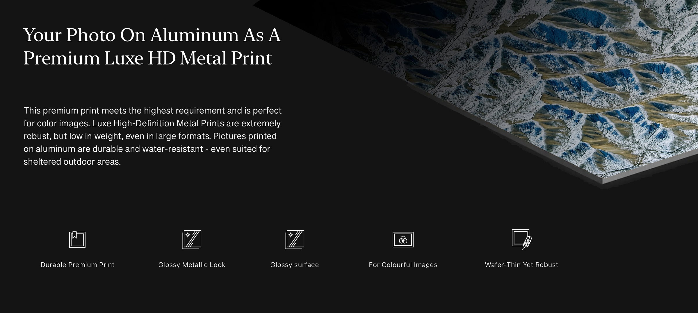 Description of print process on metal fine art print for Telluride gallery