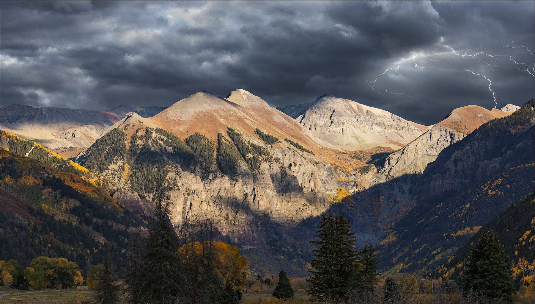 Telluride Lightning Storm - Ajax Mountain