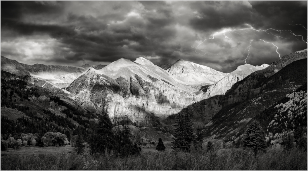 Ajax peak mountain in fall telluride