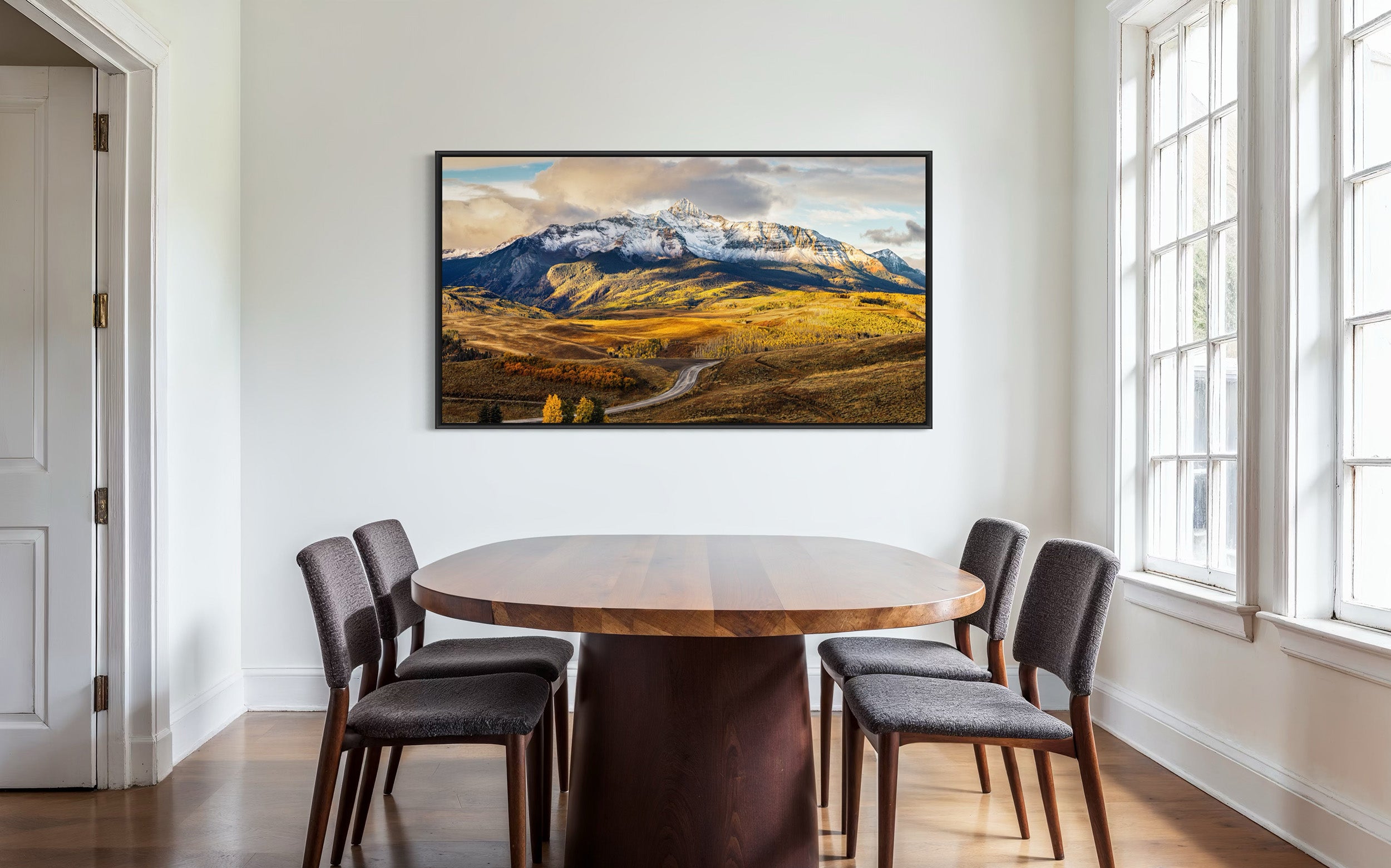 A framed fine art photograph print of Wilson Peak in Telluride CO