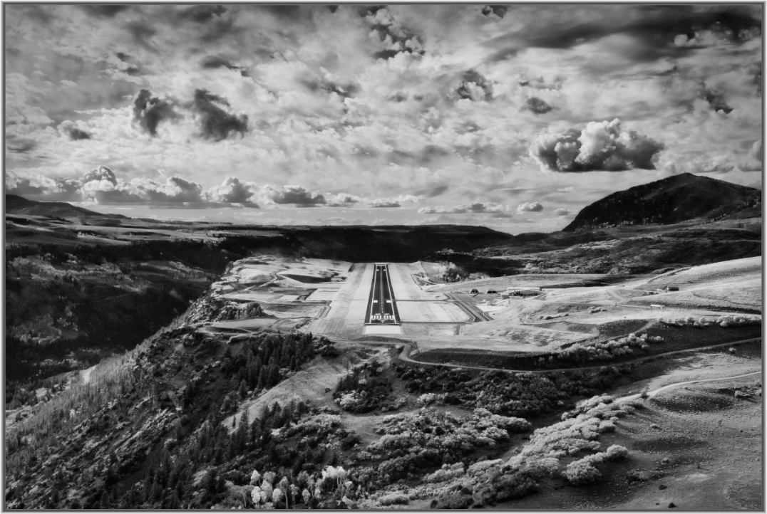 Main image Telluride Airport 27 Black and White Print
