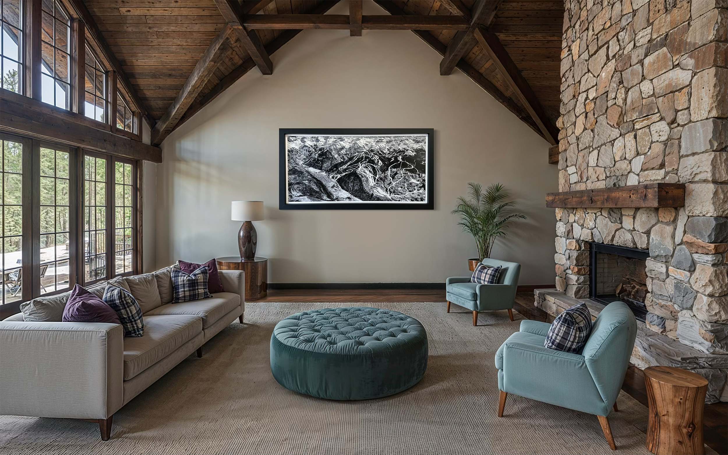 Telluride Ski Resort Leather Frame 83"x53"