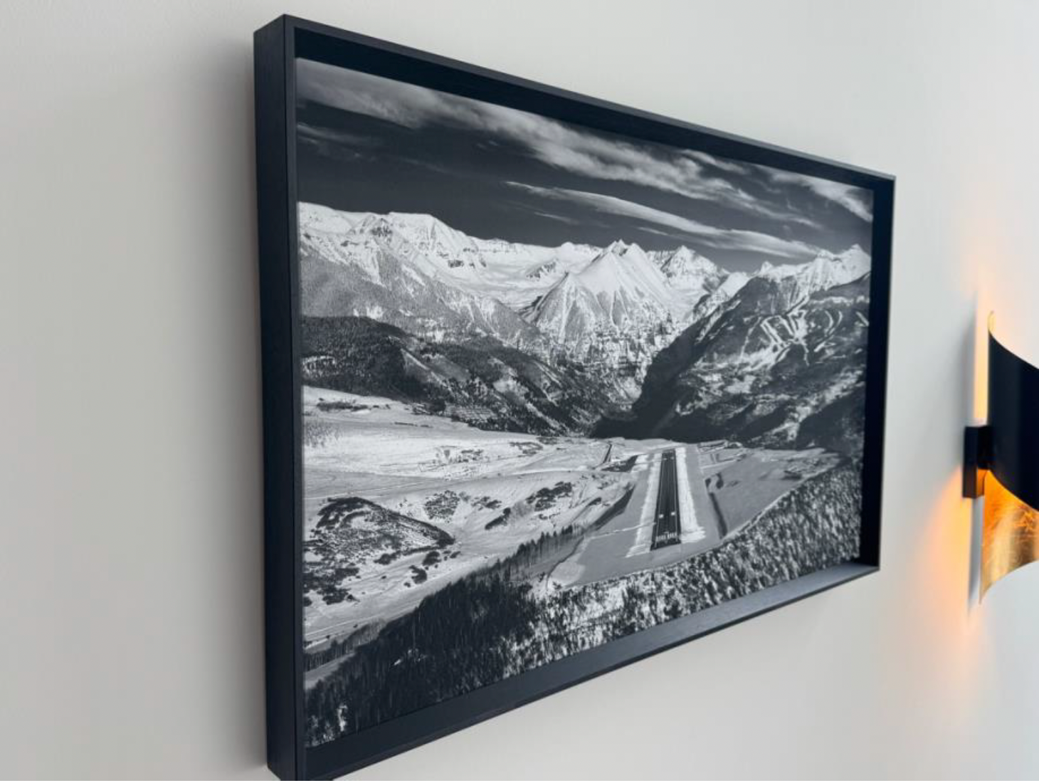 Telluride Airport Runway Wood Frame Rag Paper