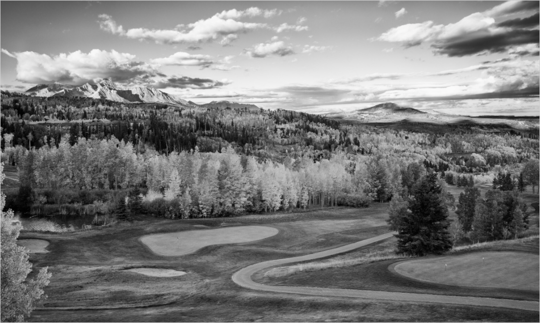 Main image Telluride Golf Club at Sunrise BW Acrylic
