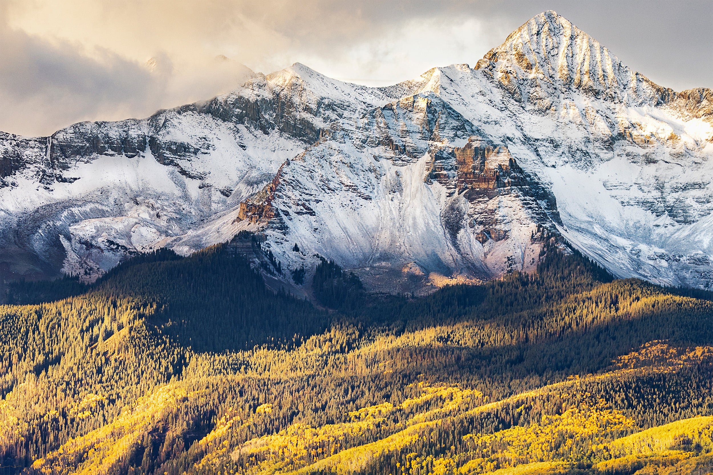 Photo of Wilson Peak closeup in San Juan Mountains near Telluride CO